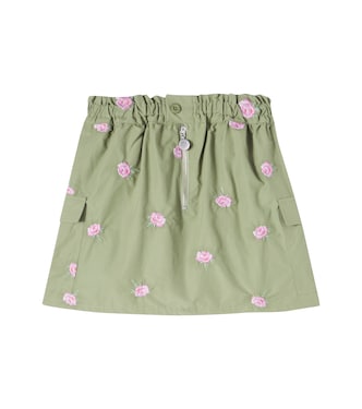 Embroidered floral cotton-blend skirt | Stella McCartney Kids