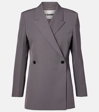 Blazer cruzado de gabardina de lana | Jil Sander