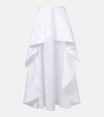不对称荷叶边棉质府绸迷你半身裙 | Stella McCartney