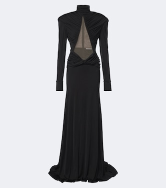 Cutout ruched jersey gown | David Koma