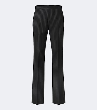 Pantalones rectos de lana con raya diplomática | Tom Ford