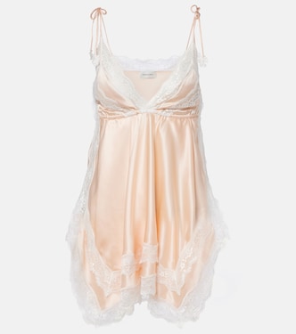 Top aus Seidensatin mit Spitze | Magda Butrym