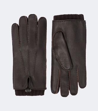 Leather and cashmere gloves | Agnona