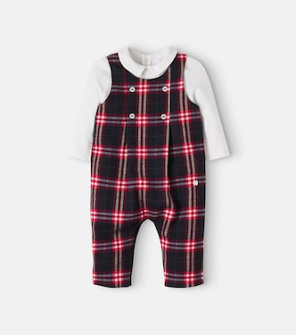 Baby tartan layered romper | Patachou