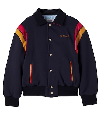 Logo cotton jersey blouson jacket | Versace Kids