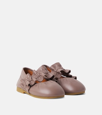 Iffie ruffled leather ballet flats | Donsje
