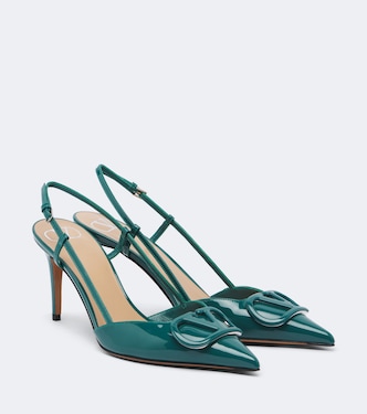 VLogo patent leather slingback pumps | Valentino Garavani