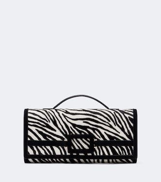 Belle Vivier zebra-print calf hair clutch | Roger Vivier