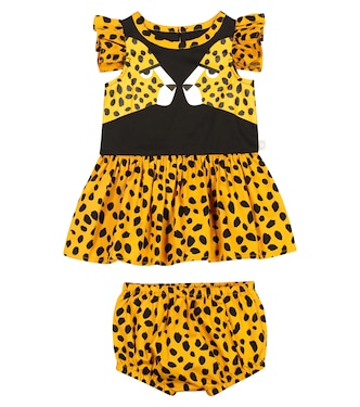 Baby cheetah-print cotton dress and bloomers set | Stella McCartney Kids