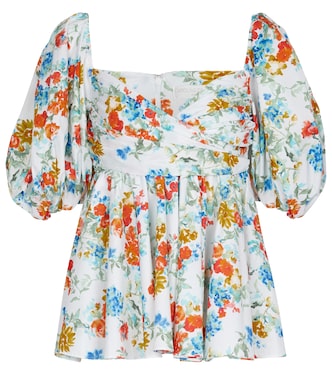 Brie floral cotton-blend top | Caroline Constas