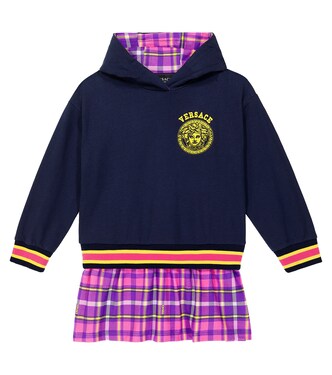 Printed cotton jersey hoodie dress | Versace Kids