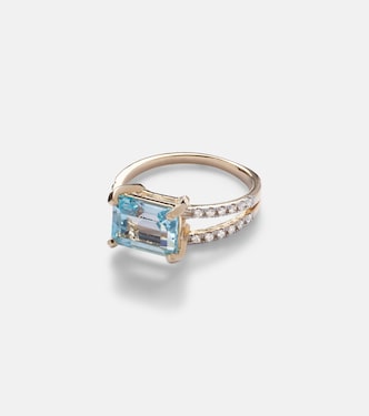 Point of Focus 14kt gold ring with diamonds and topaz | Mateo