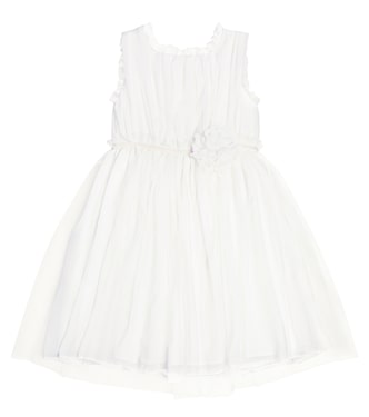 Floral-appliqué tulle dress | Patachou