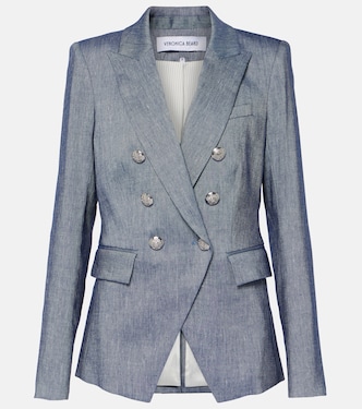 Miller double-breasted linen-blend blazer | Veronica Beard