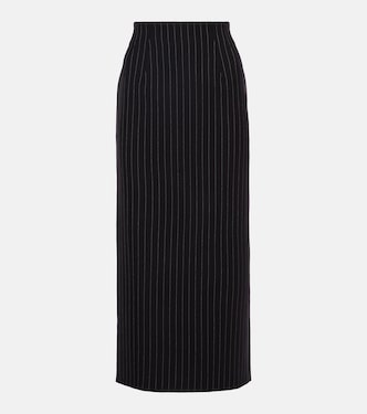 Contour pinstripe wool midi skirt | Wardrobe.NYC