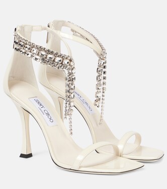 Verity 100 embellished leather sandals | Jimmy Choo