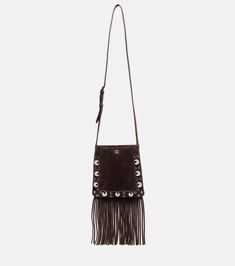 Nellcôte Small fringed suede shoulder bag | Valentino Garavani