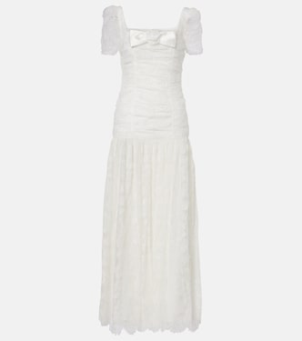 Robe longue en dentelle et tulle | Self-Portrait