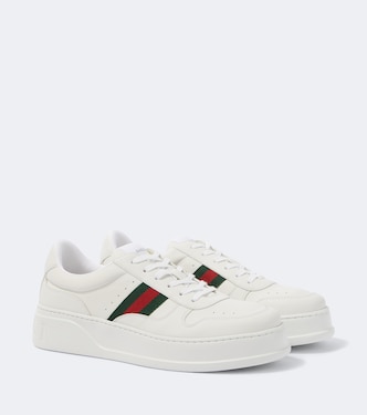 Sneakers Web Stripe aus Leder  | Gucci