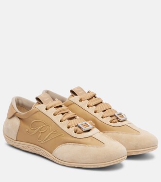 Viv Low leather-trimmed satin sneakers | Roger Vivier