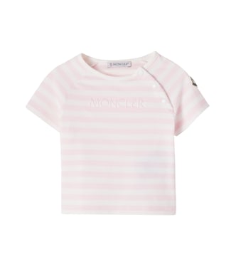 Baby logo striped cotton-blend T-shirt | Moncler Enfant