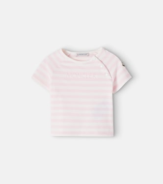 Baby logo striped cotton-blend T-shirt | Moncler Enfant
