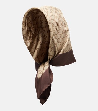 GG printed silk twill scarf | Gucci