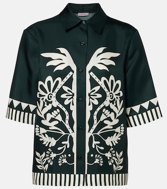Bedrucktes Hemd Émeraude aus Seiden-Twill | Eres