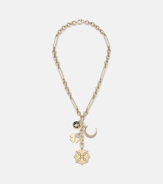 True Love & Crescent Midsize 18kt gold necklace with diamonds | FoundRae