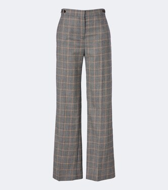 Checked wool wide-leg pants | Stella McCartney