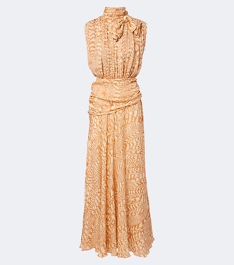 Saffron Breeze printed silk cocktail dress | Johanna Ortiz