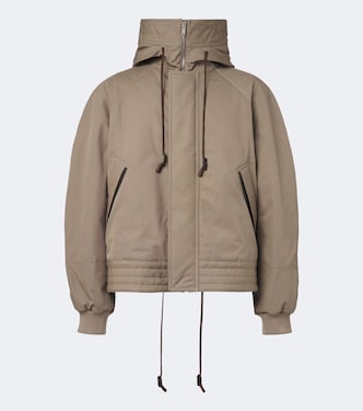 Leather-trimmed cotton canvas jacket | Bottega Veneta