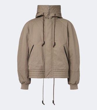 Leather-trimmed cotton canvas jacket | Bottega Veneta
