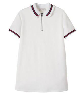 Web Stripe piqué polo dress | Gucci Kids