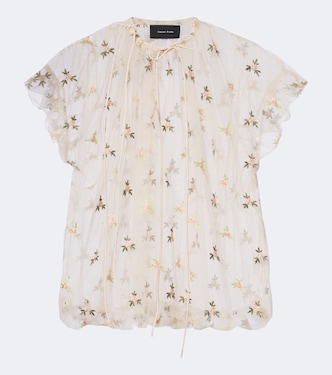 Embroidered gathered tulle top | Simone Rocha