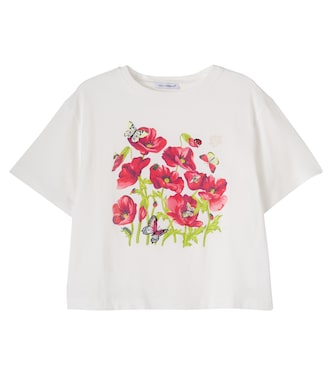 Floral cotton jersey T-shirt | Dolce&Gabbana Kids