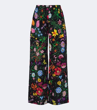Palazzohose Gucci Flora aus Seidentwill | Gucci