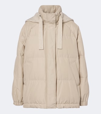 Hooded cotton-blend down jacket | Brunello Cucinelli