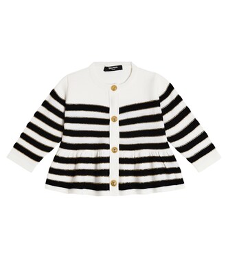 Baby striped wool-blend cardigan | Balmain Kids