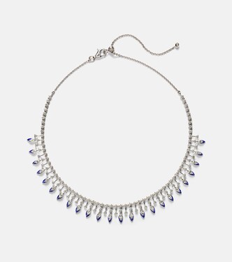 Choker Marquise en or blanc 18 ct, diamants et émail | Kamyen