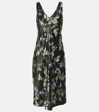 Floral satin midi dress | Vince