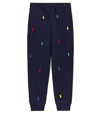 Embroidered cotton-blend sweatpants | Polo Ralph Lauren Kids