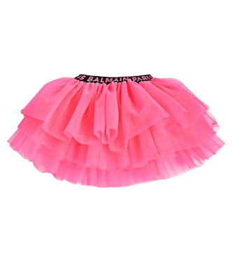 Gonna in tulle con logo | Balmain Kids