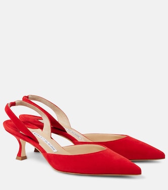 Slingback-Pumps Carolyne 50 aus Veloursleder | Manolo Blahnik