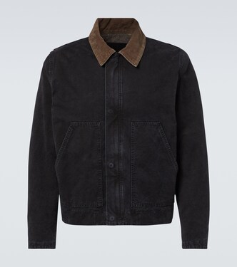 Corduroy-trimmed cotton canvas jacket | Saint Laurent