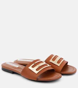 B Buckle leather slides | Victoria Beckham