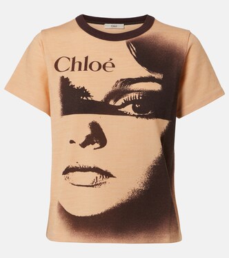 T-shirt imprimé en coton à logo | Chloé
