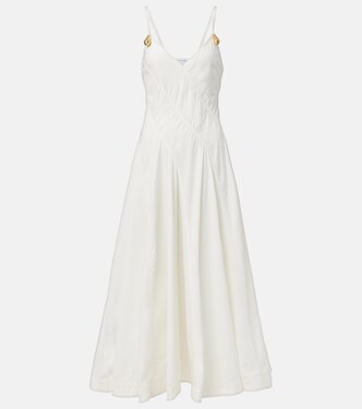 Paneled cotton-blend midi dress | Bottega Veneta