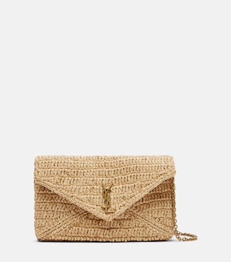 Cassandre Mini raffia shoulder bag | Saint Laurent