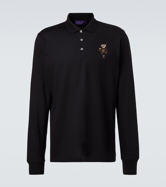 Embroidered cotton and cashmere polo shirt | Ralph Lauren Purple Label